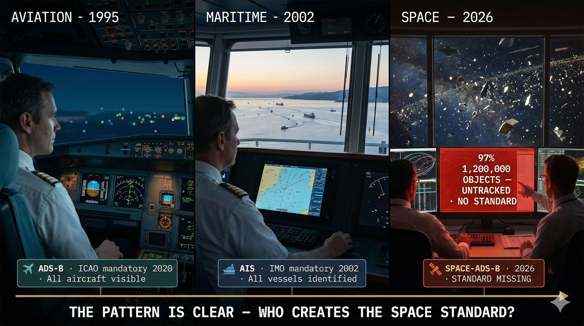 Standard anticollision satellitaire — Edge computing · IA embarquée · SPACE-ADS-B