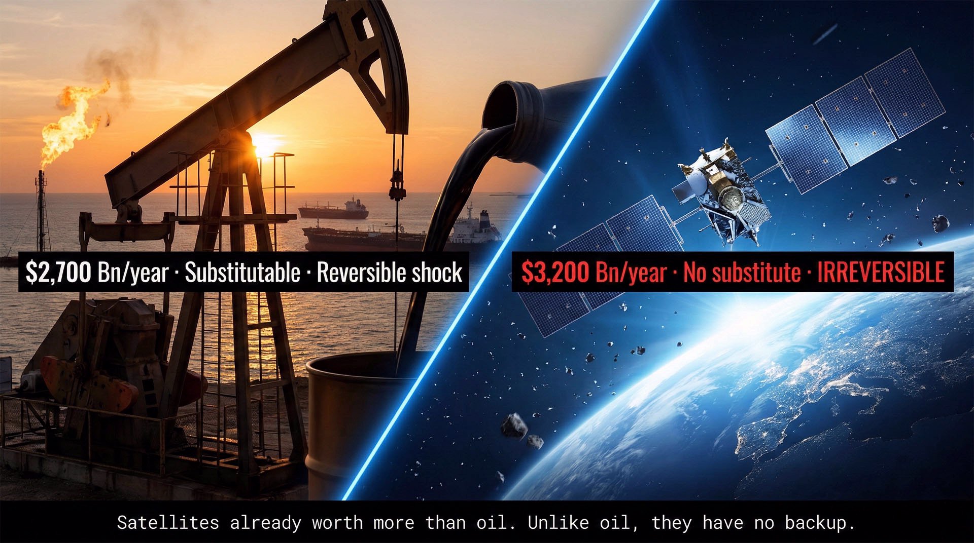 Comparaison économie pétrolière vs économie satellitaire