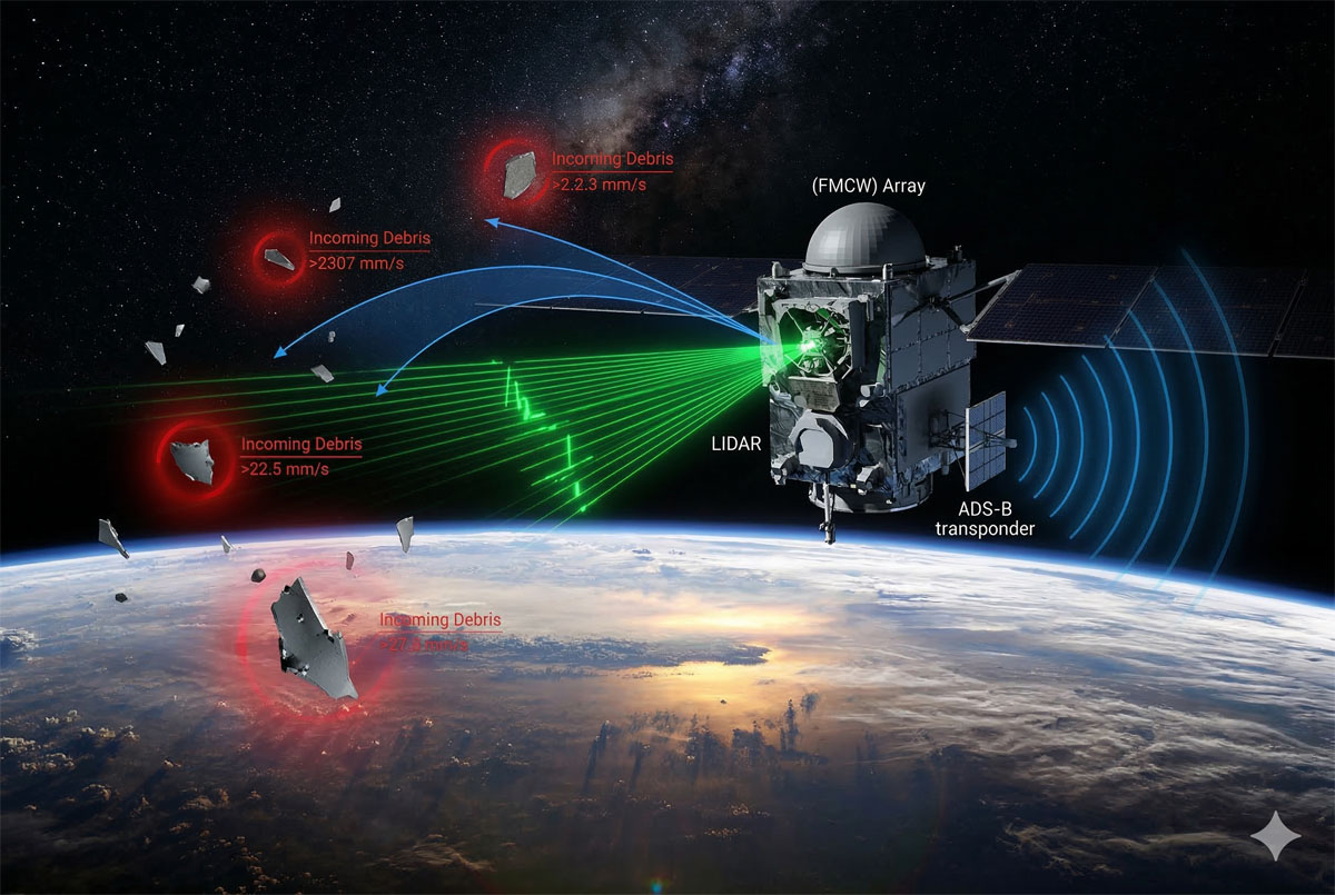 Surveillance orbitale ADS-B debris collision avoidance