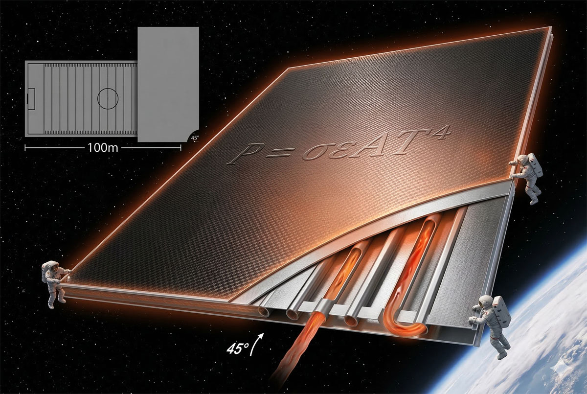 Loi Stefan-Boltzmann radiateurs thermiques espace satellite